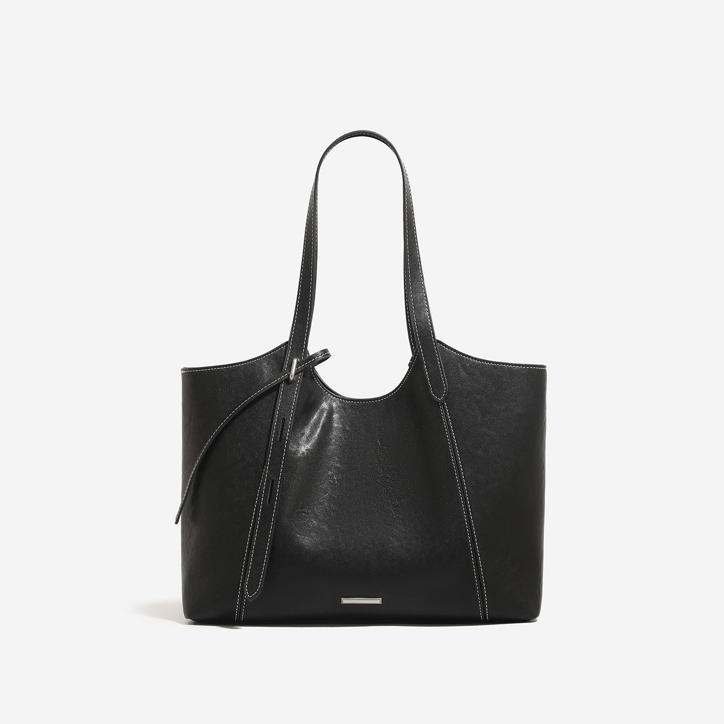 Oversized Soft Tote Bag – Contrast Stitch