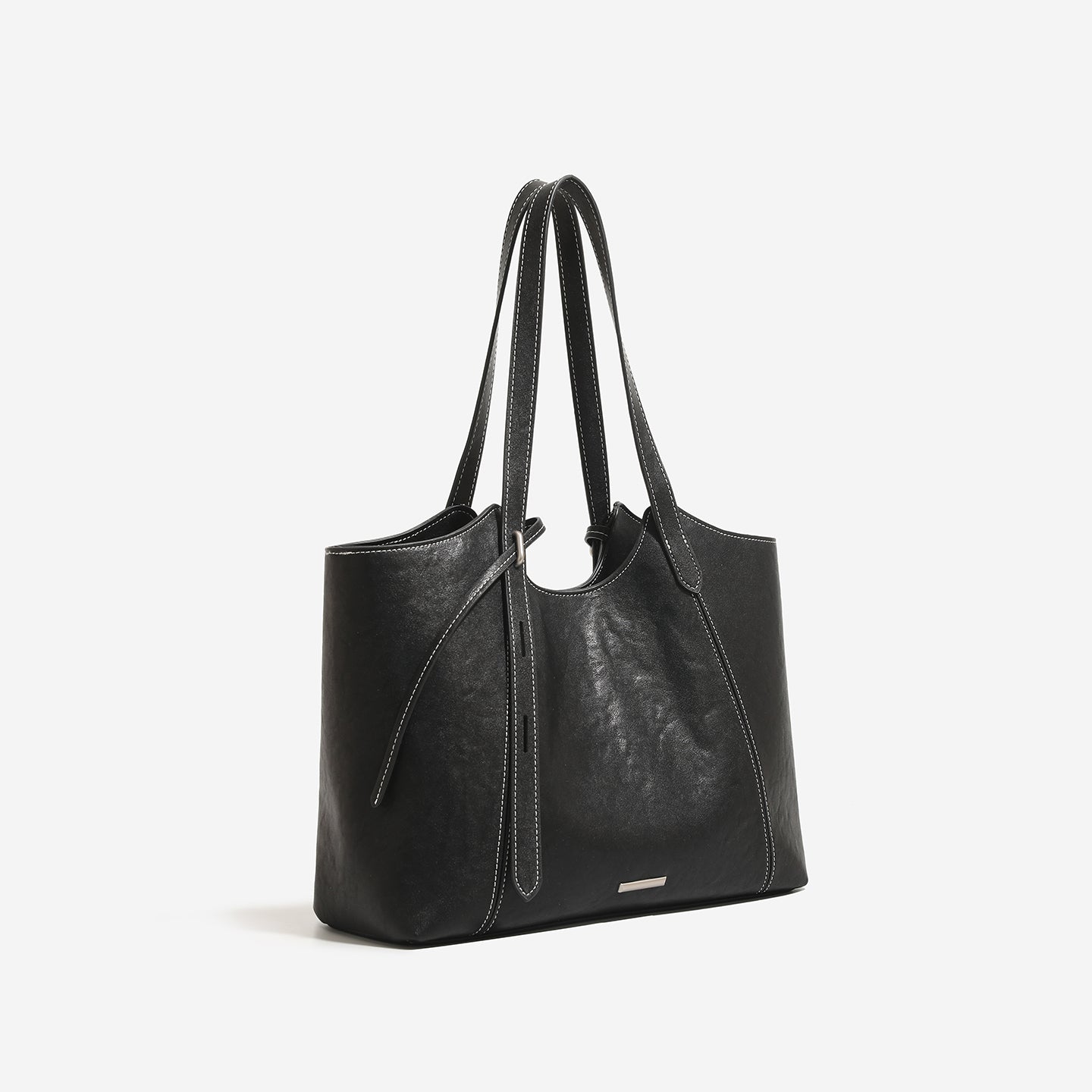 Oversized Soft Tote Bag – Contrast Stitch