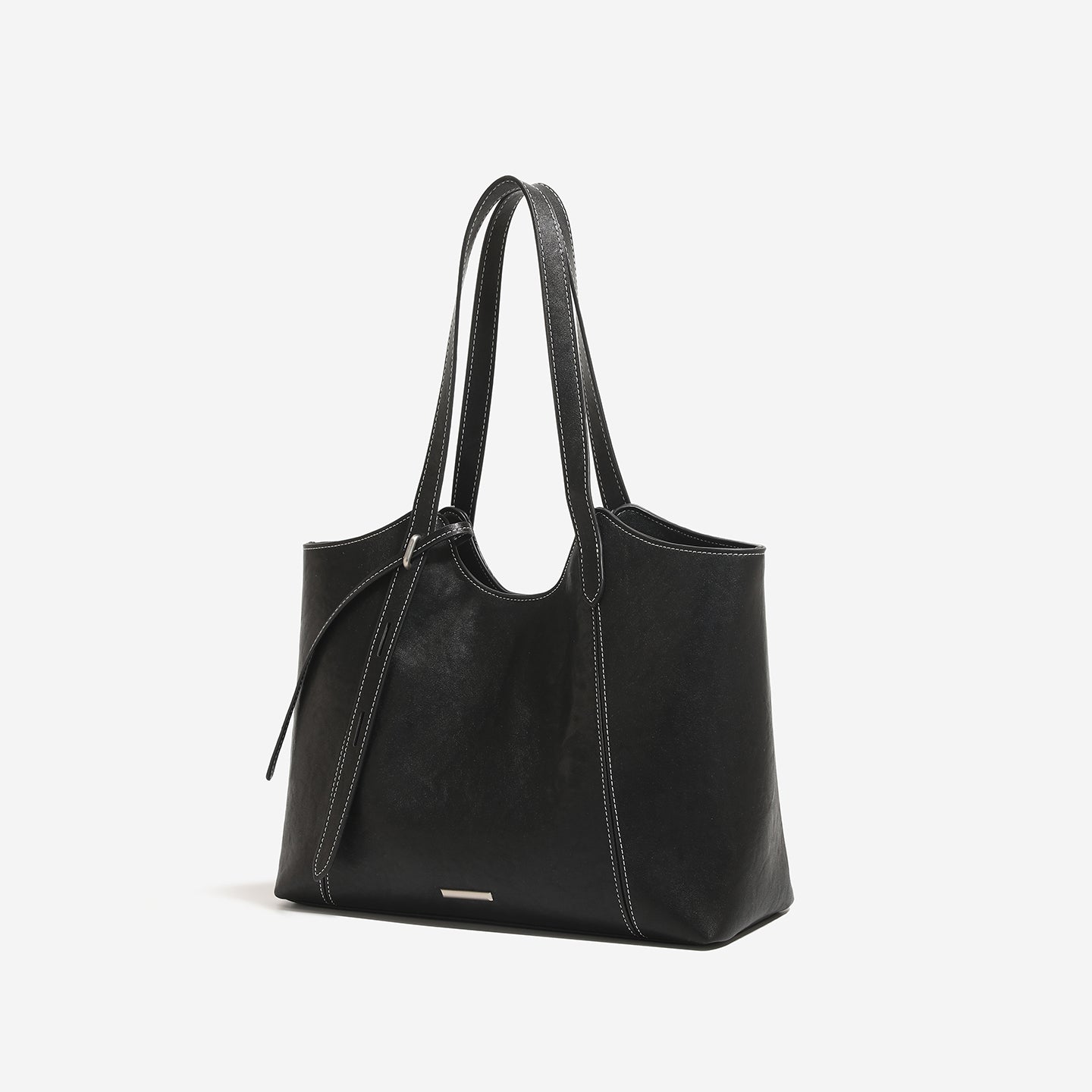 Oversized Soft Tote Bag – Contrast Stitch