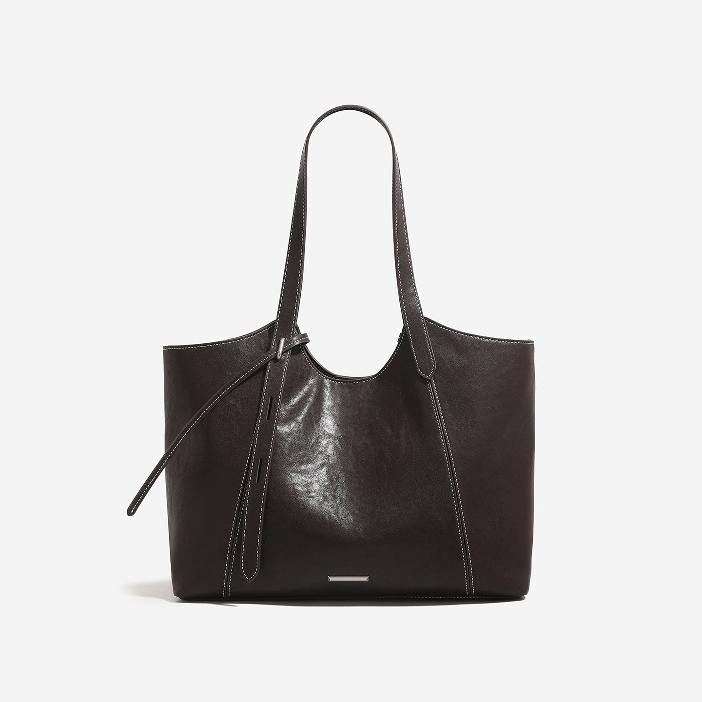 Oversized Soft Tote Bag – Contrast Stitch