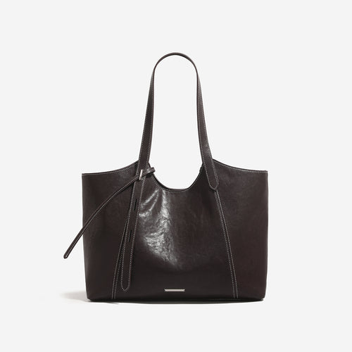 Oversized Soft Tote Bag – Contrast Stitch