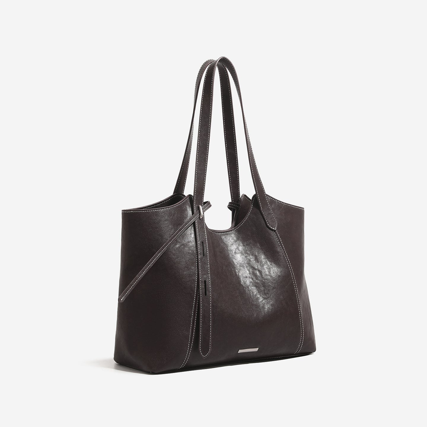 Oversized Soft Tote Bag – Contrast Stitch