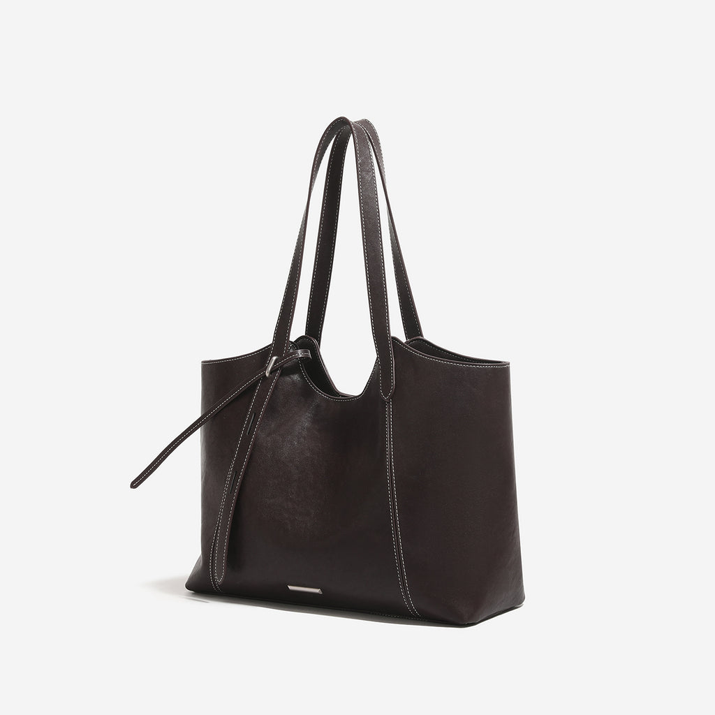 Oversized Soft Tote Bag – Contrast Stitch