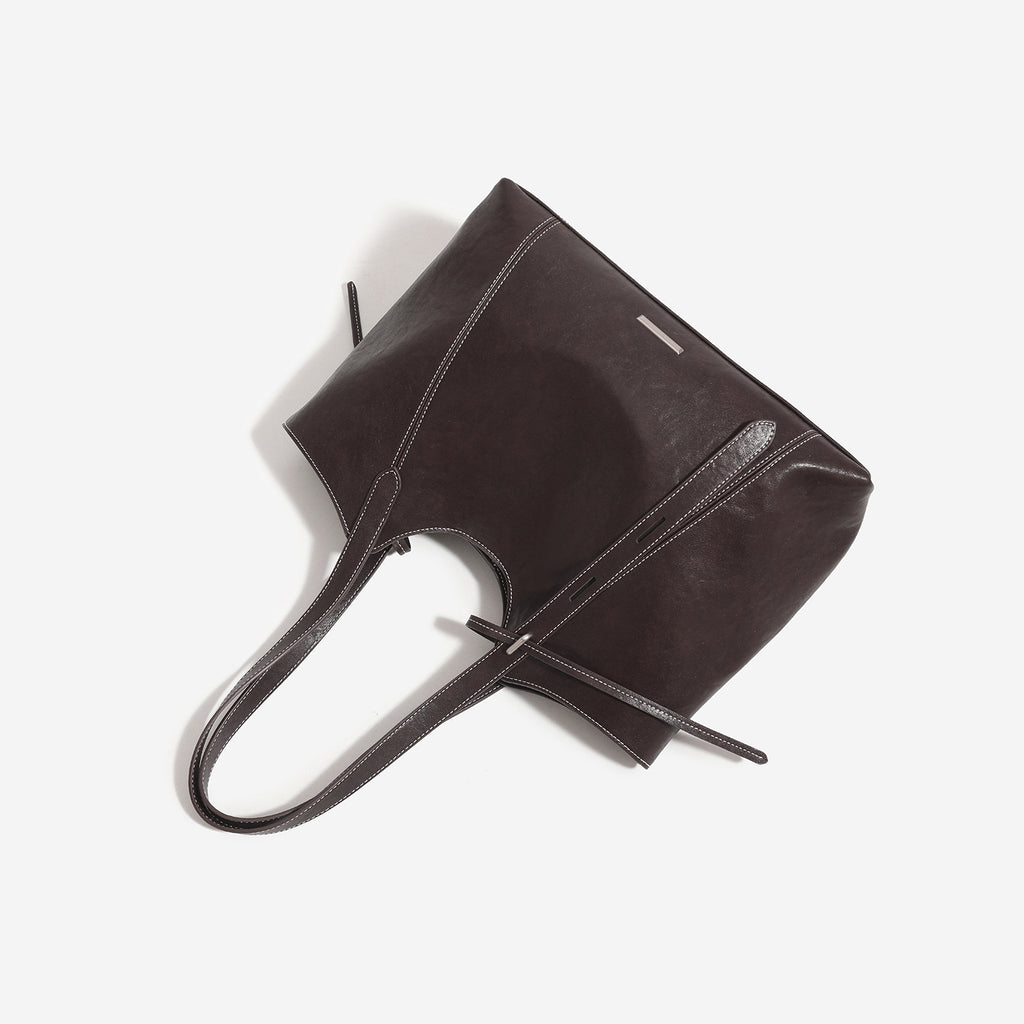 Oversized Soft Tote Bag – Contrast Stitch