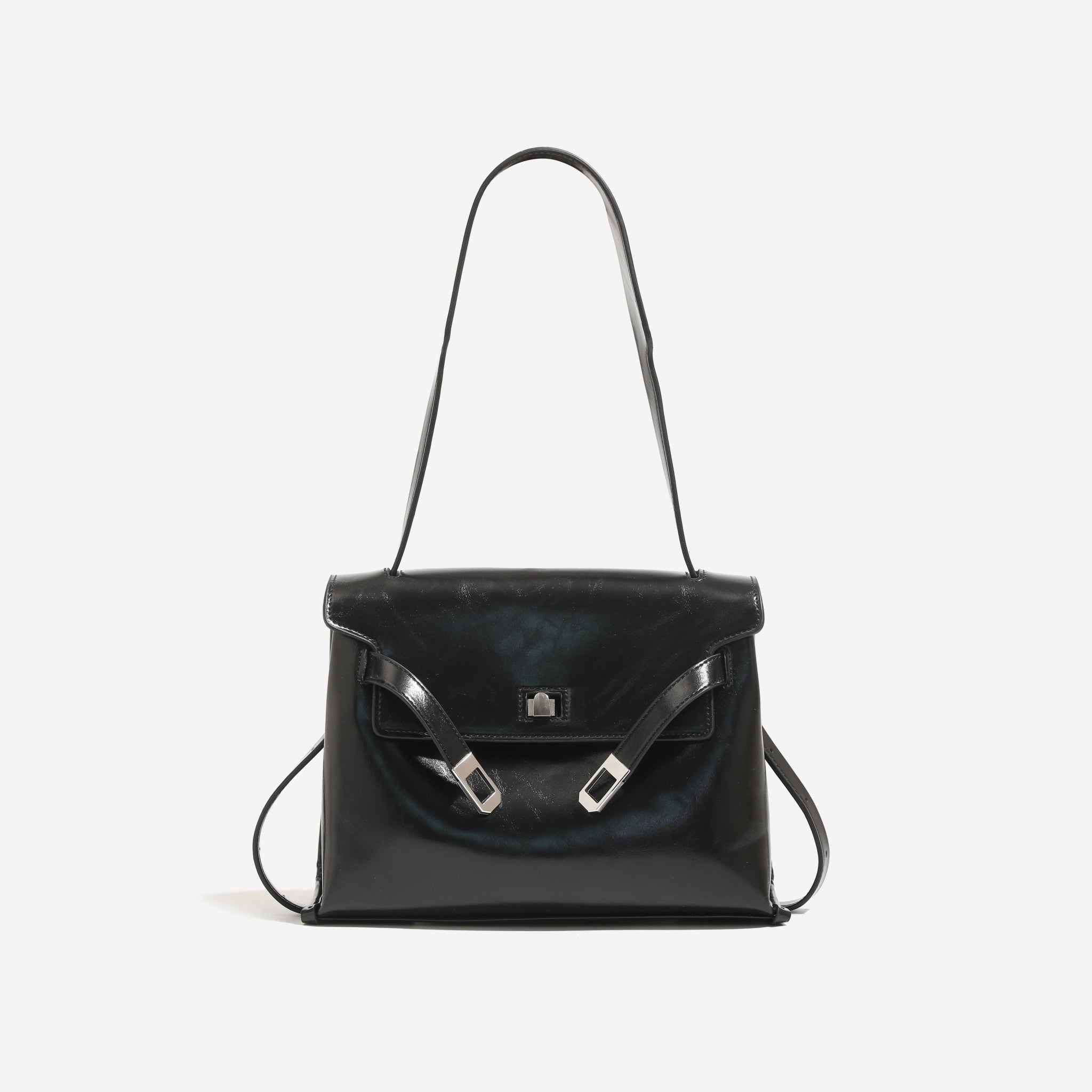 Structured Flap Shoulder Bag