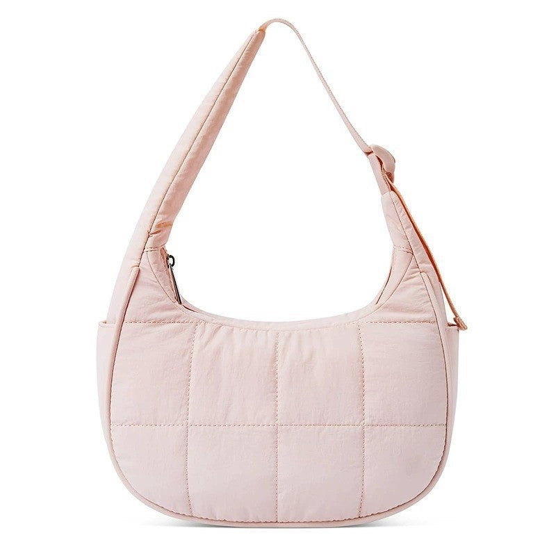 Quilted Puffer Crescent Shoulder Bag