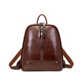 Vintage Oil Wax Leather Backpack – Zip Front