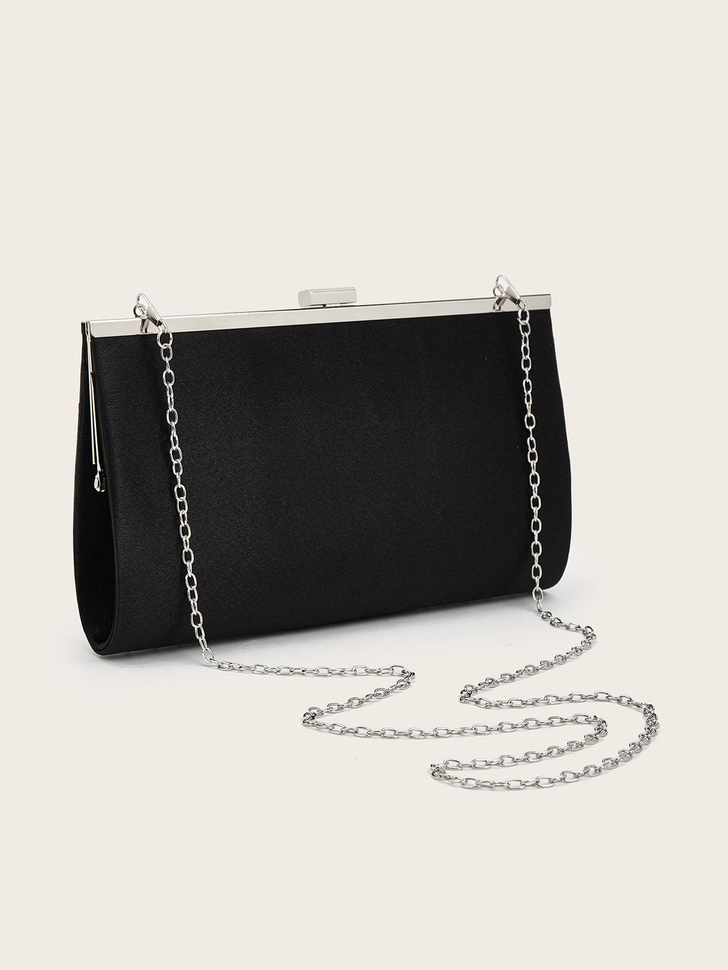 Crystal Studded Velvet Clutch Bag – Evening Frame Bag with Chain