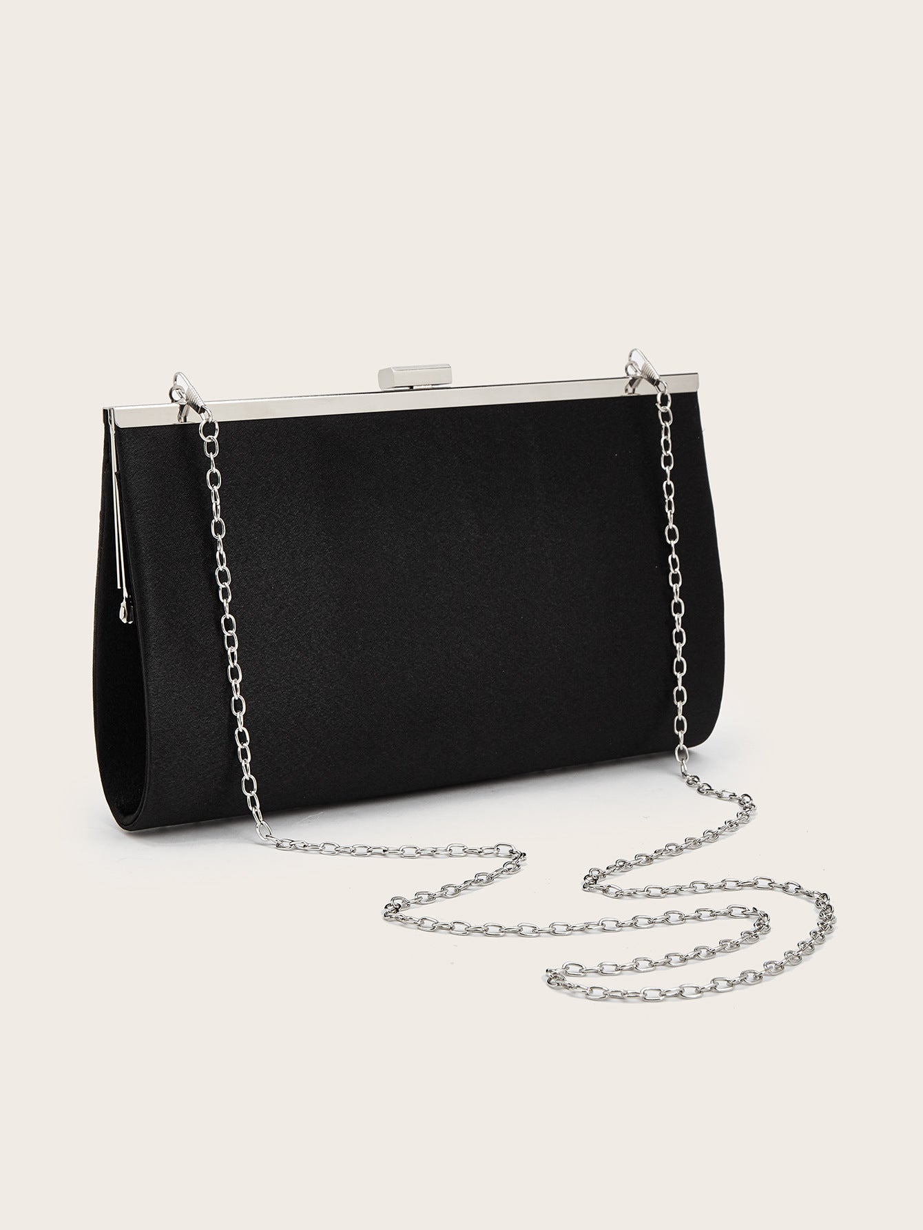 Crystal Studded Velvet Clutch Bag – Evening Frame Bag with Chain