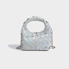 Woven Mini Top Handle Bag – Metallic Chain Strap