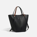 Two-Tone Bucket Tote Bag – Pebbled Leather