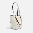 Two-Tone Bucket Tote Bag – Pebbled Leather