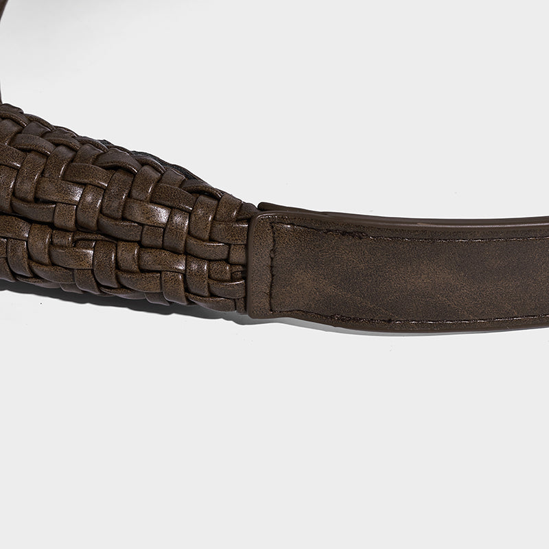 Woven Leather Hobo Shoulder Bag – With Mini Pouch