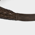 Woven Leather Hobo Shoulder Bag – With Mini Pouch