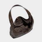 Woven Leather Hobo Shoulder Bag – With Mini Pouch