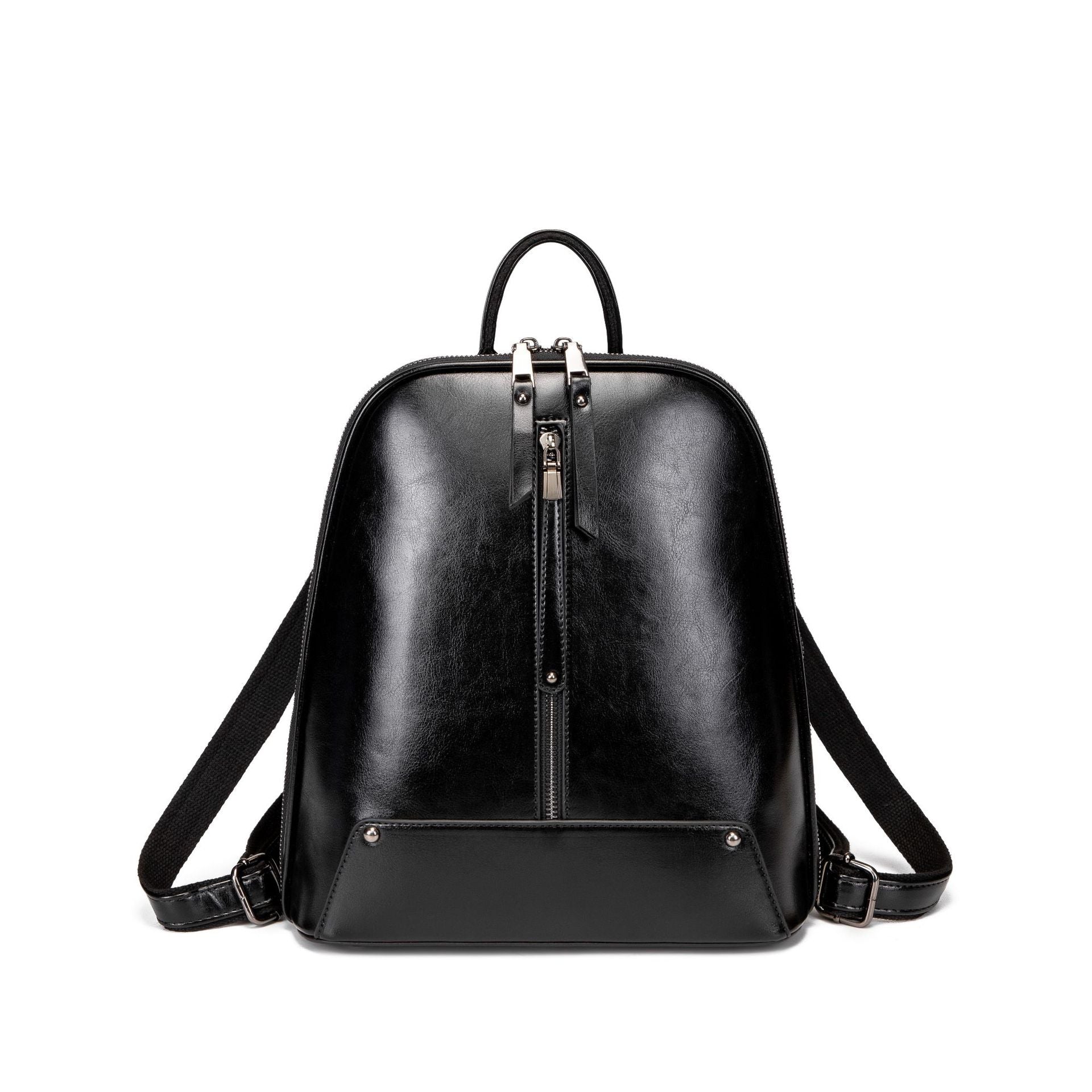 Vintage Oil Wax Leather Backpack – Zip Front