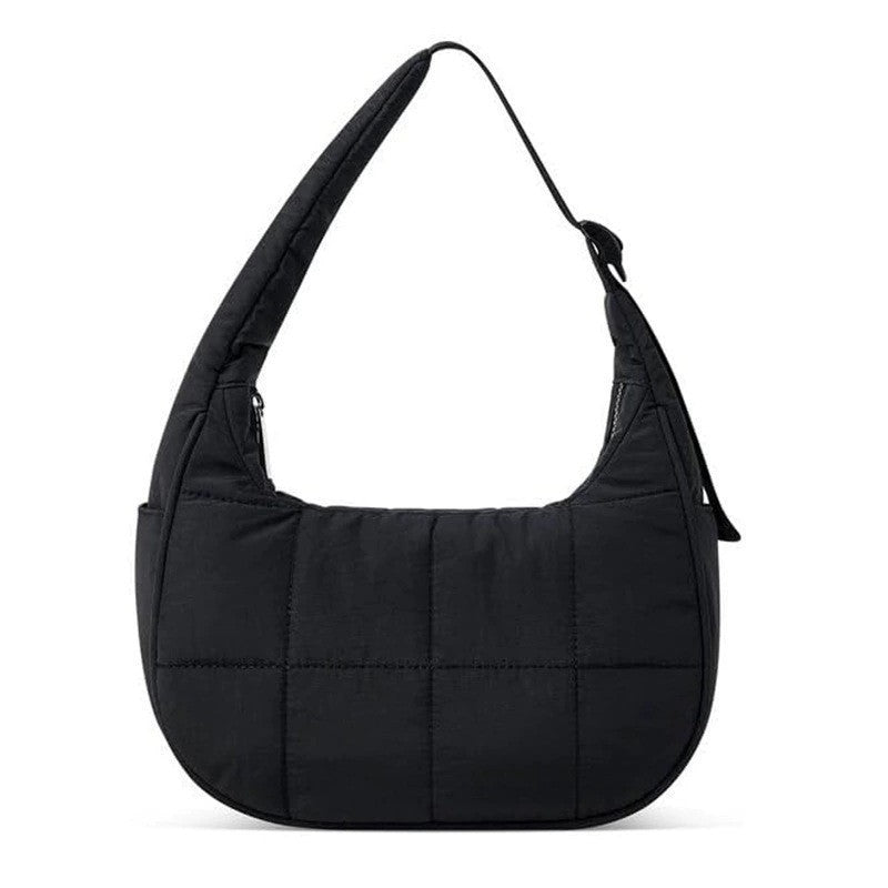 Quilted Puffer Crescent Shoulder Bag