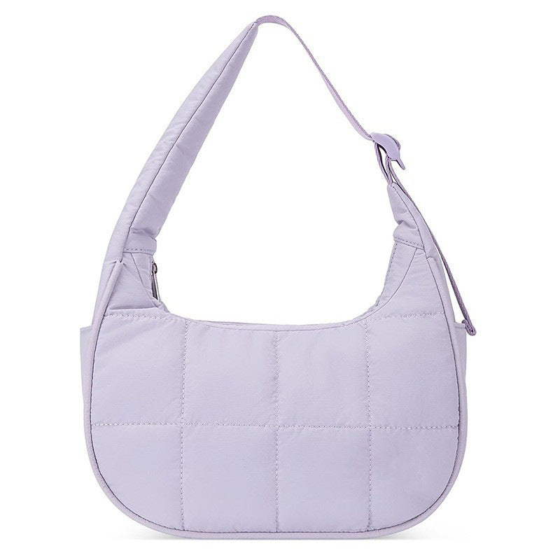 Quilted Puffer Crescent Shoulder Bag